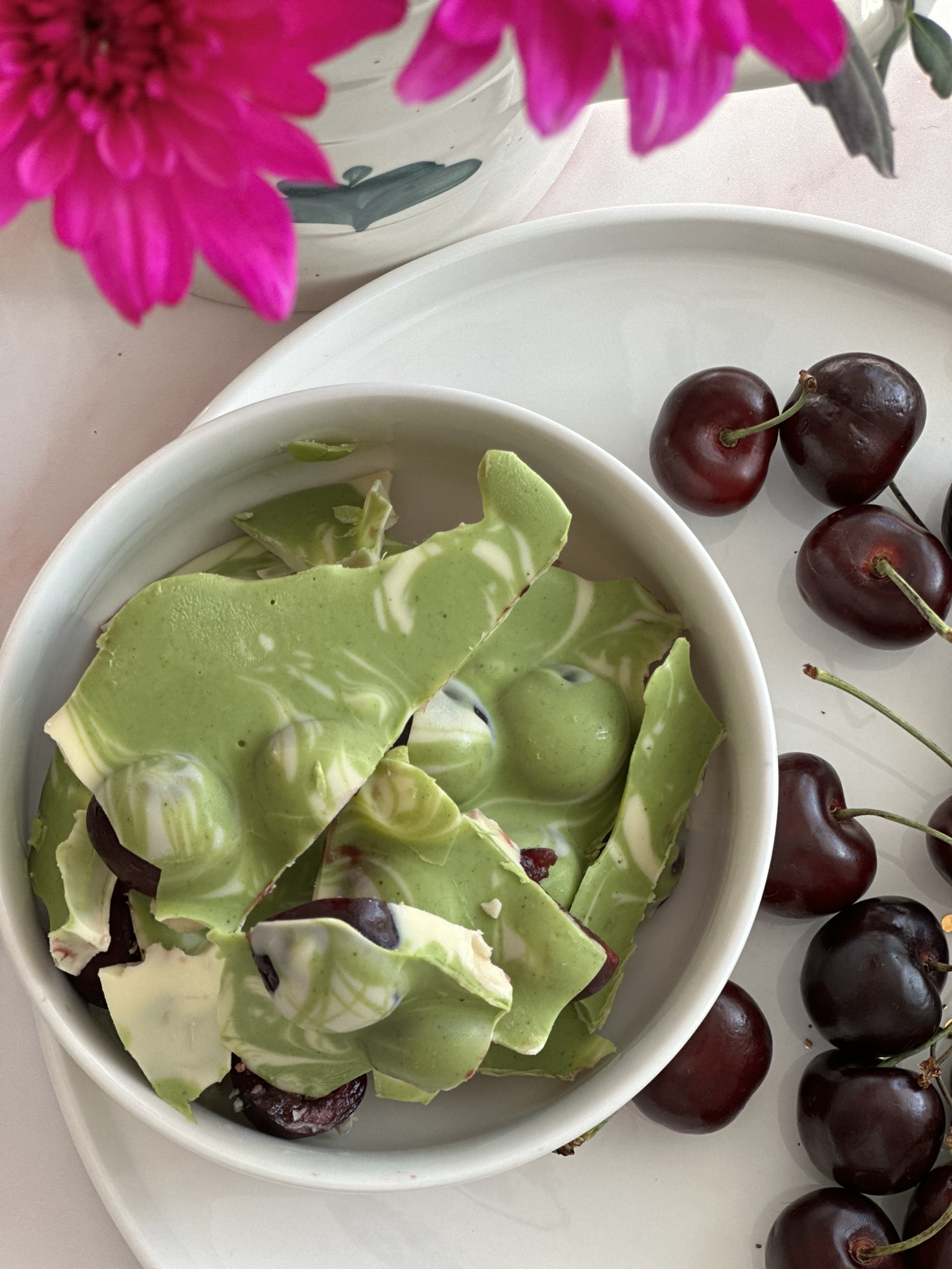 Matcha witte chocolade-reep